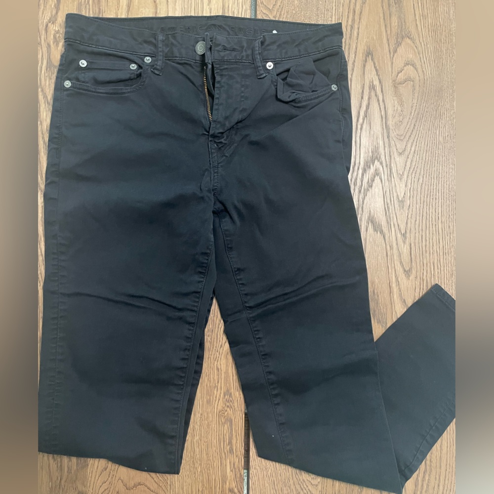 American Eagle Soft Twill Pant Skinny Black 30x32